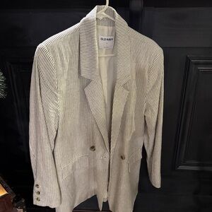 Old Navy Pinstripe Blazer in Navy and White